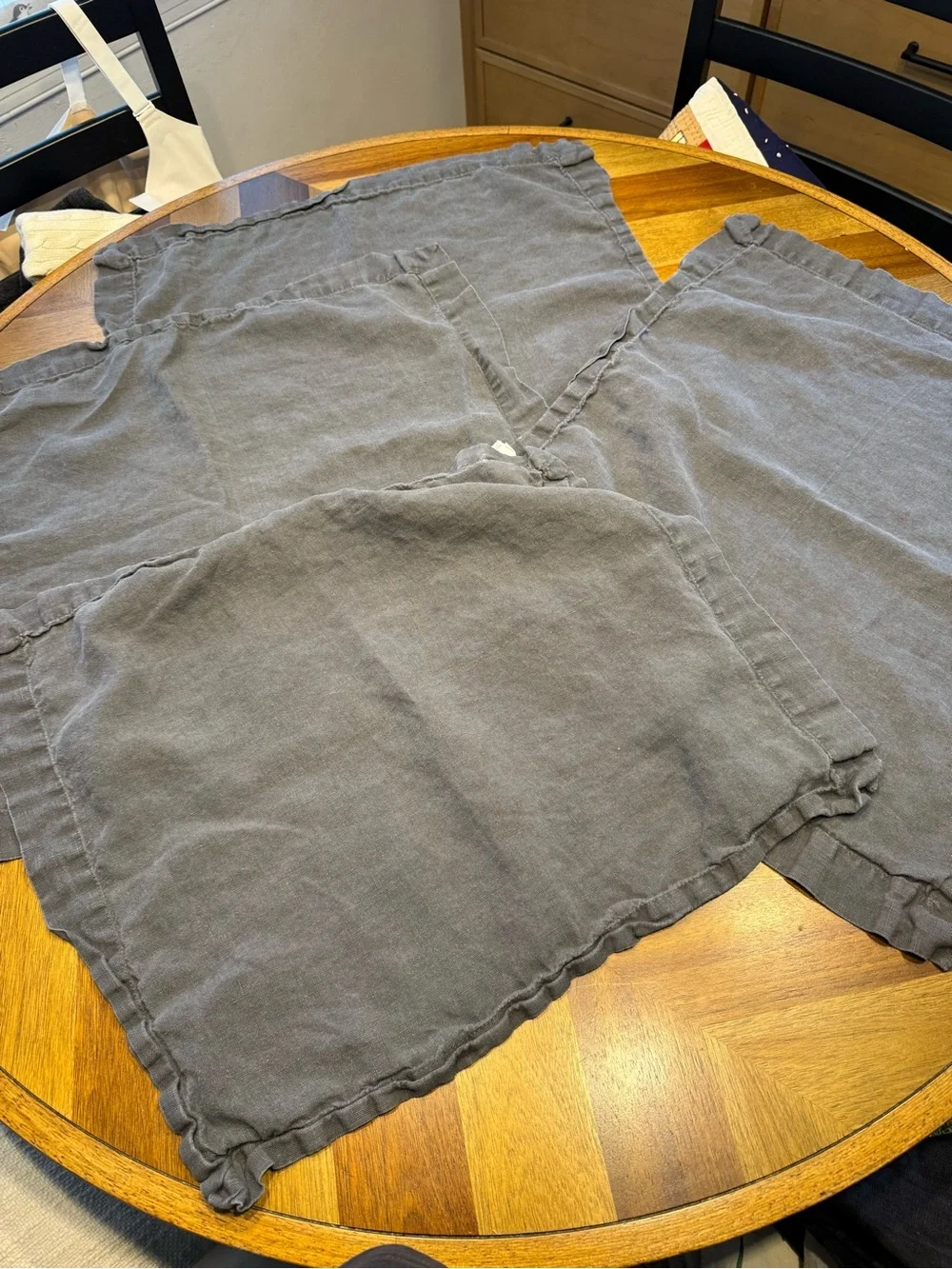Pottery Barn Gray Linen Napkins set of 4
